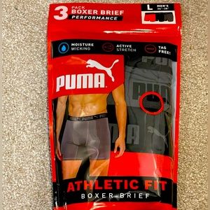 Puma 3 Pack Athletic Fit Boxer Briefs Size Large